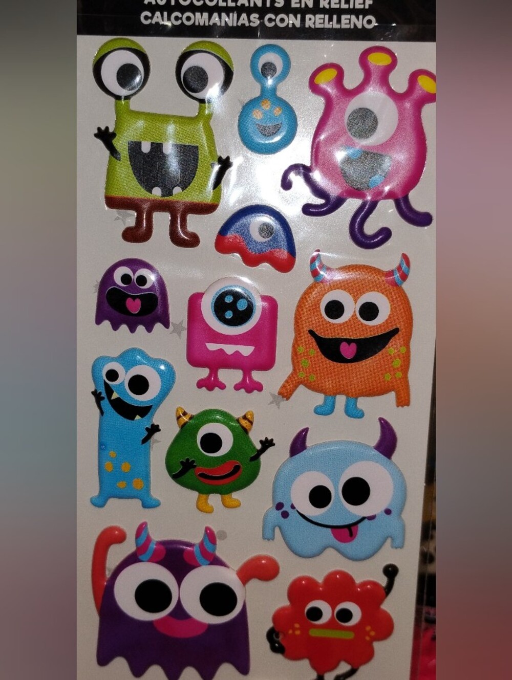 Kids Monster 3D Stickers Pack - Bright Multi-Color 3 for $10 or 7 for $20